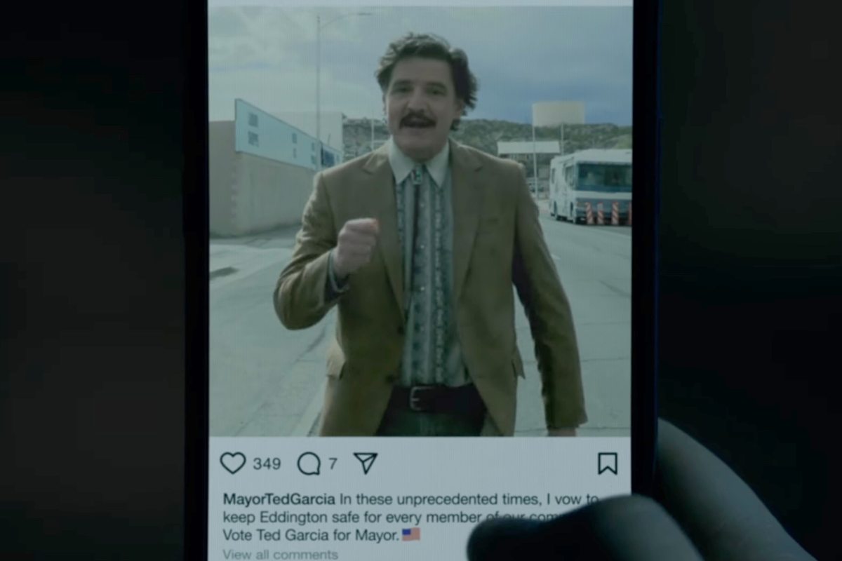 Pedro Pascal in una scena del film in un reel Instagram