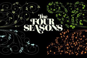 La sigla della serie The Four Seasons con la scritta e una decorazione intorno