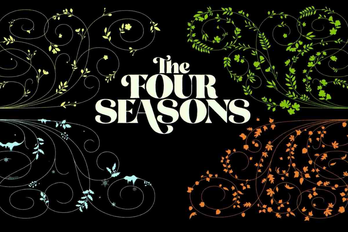 La sigla della serie The Four Seasons con la scritta e una decorazione intorno