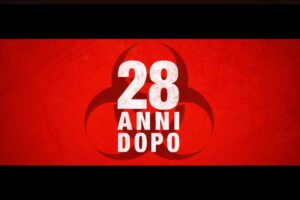 La scritta "28 anni dopo" su fondo rosso