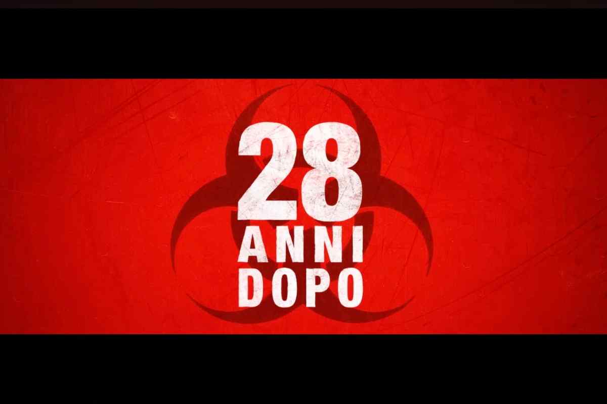 La scritta "28 anni dopo" su fondo rosso