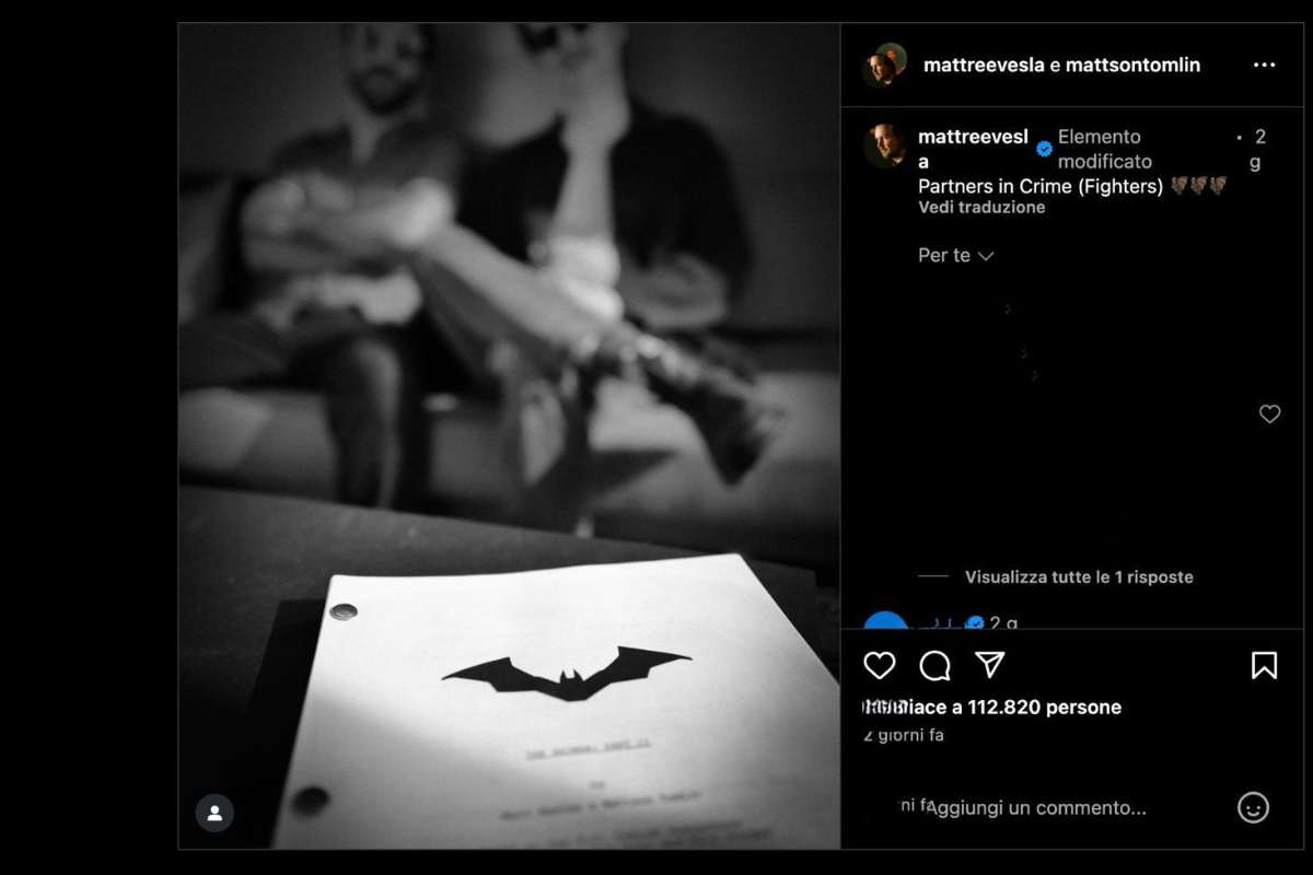 La sceneggiatura di The Batman 2. il post su IG
