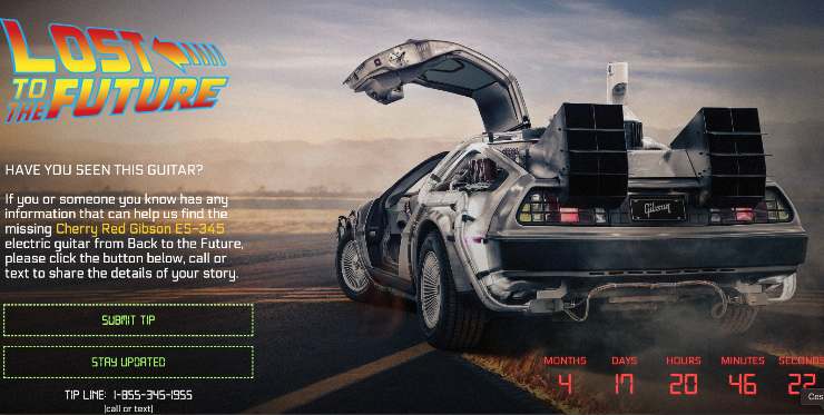 La Delorean con il conto alla rovescia