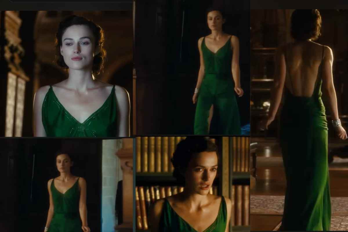 Keira Knightley in diverse foto con l'abito verde iconico di Espiazione