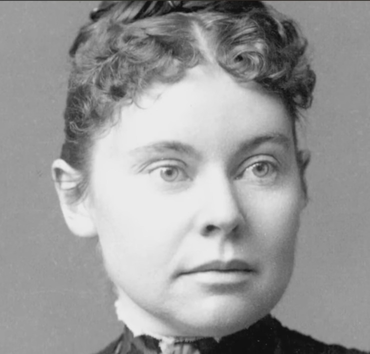Ritratto in bianco e nero di Lizzie Borden