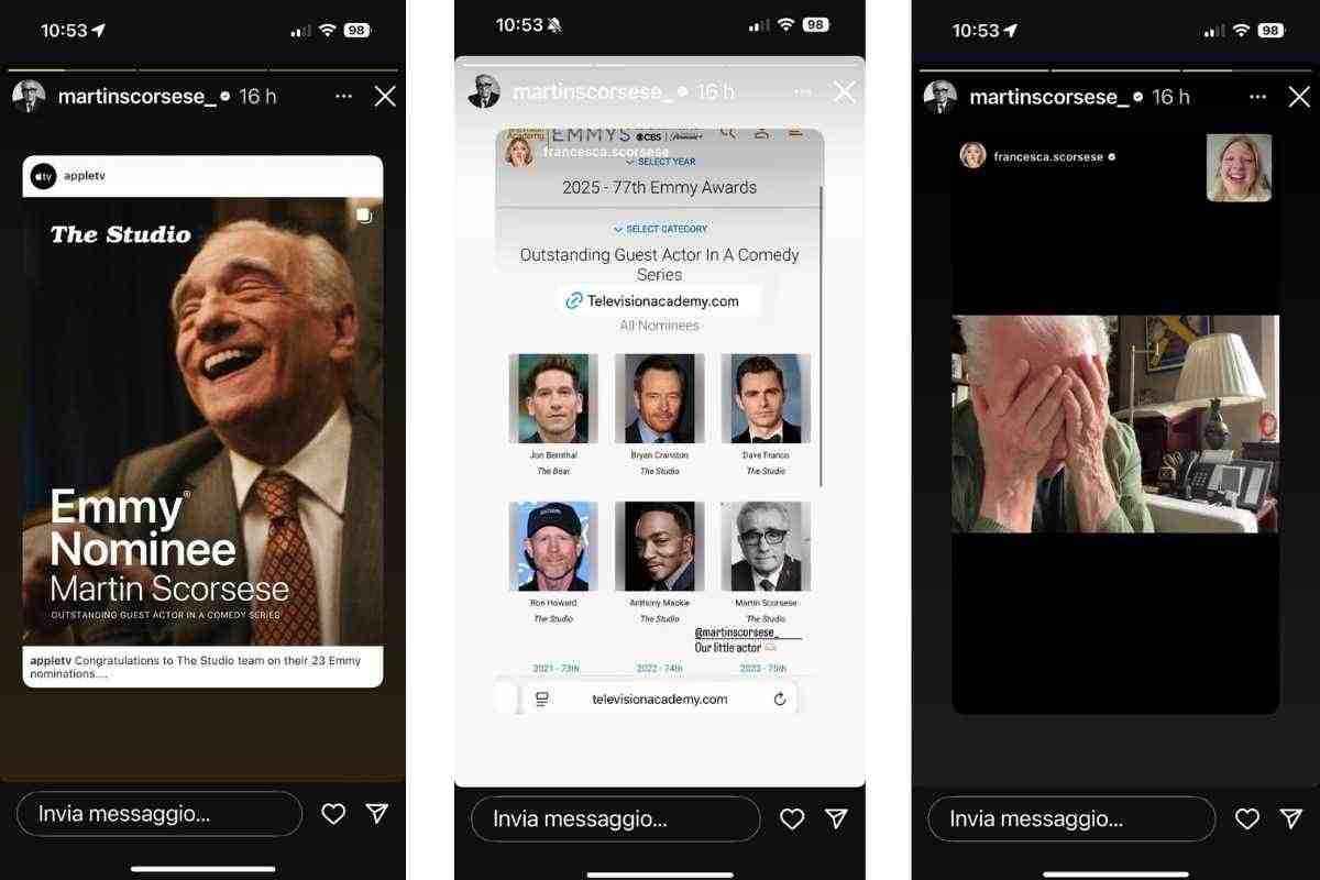 I post di Martin Scorsese sul suo profilo IG