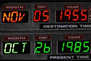 Le due date sulla macchina del tempo