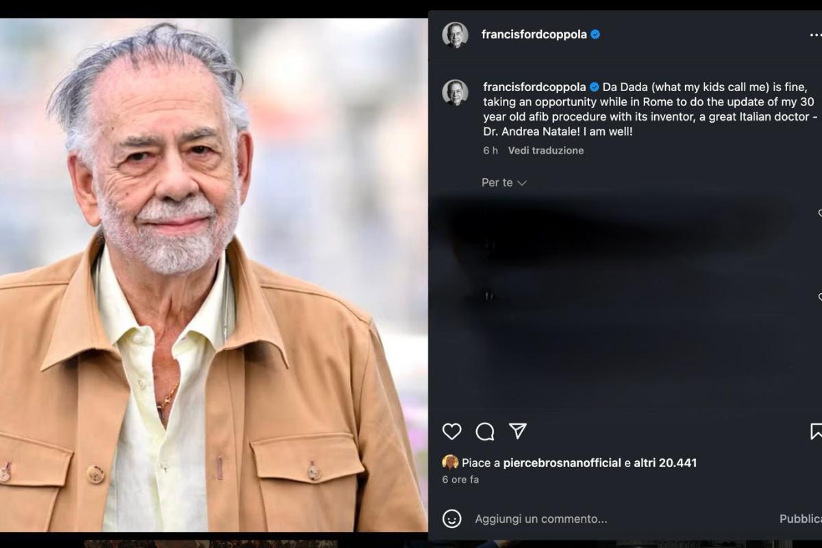 Il post su IG di Francis Ford Coppola