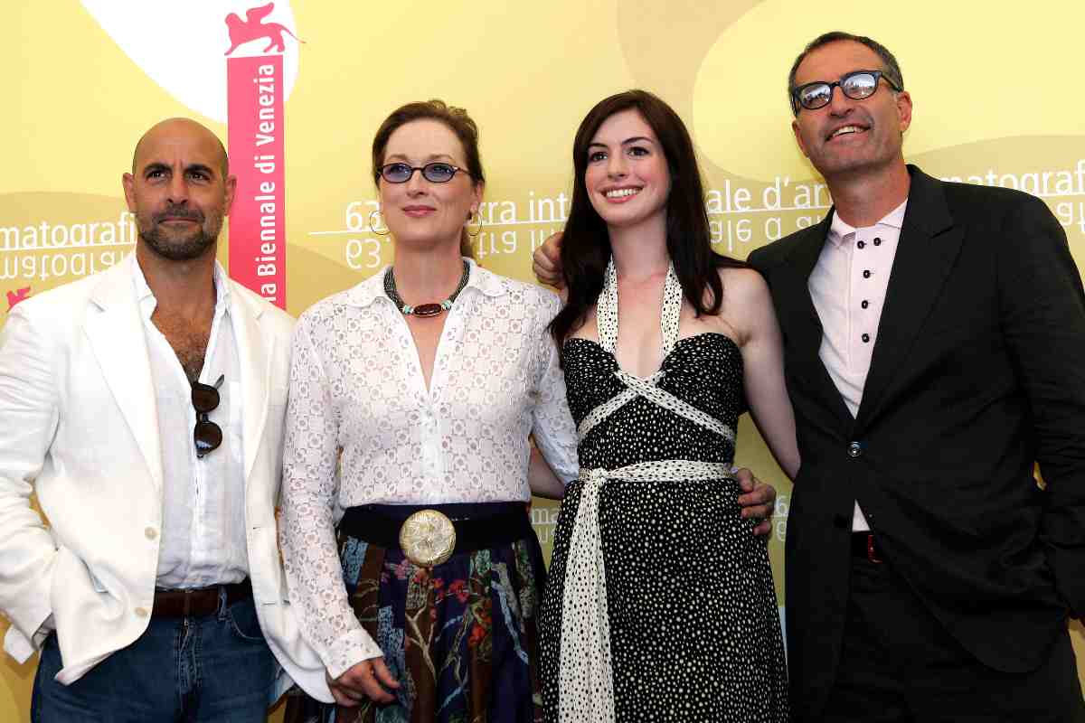 Stanley Tucci, Meryl Streep, Anne Hathaway e David Frankel