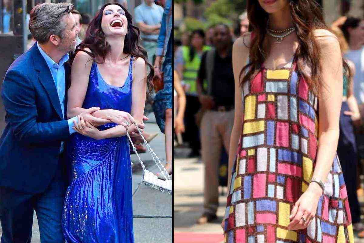 Anne Hathaway sul set de Il diavolo veste Prada 2