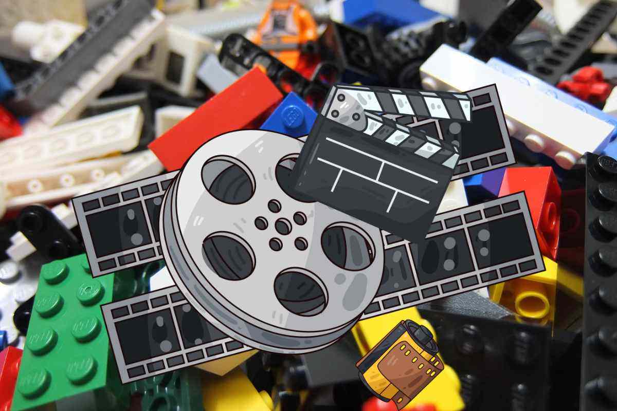 Pezzi di lego e pellicola del cinema 