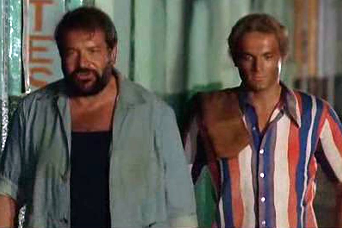 Bud Spencer e Terence Hill in una scena di un film