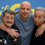 Aldo, Giovanni e Giacomo in posa per la presentazione del loro ultimo film