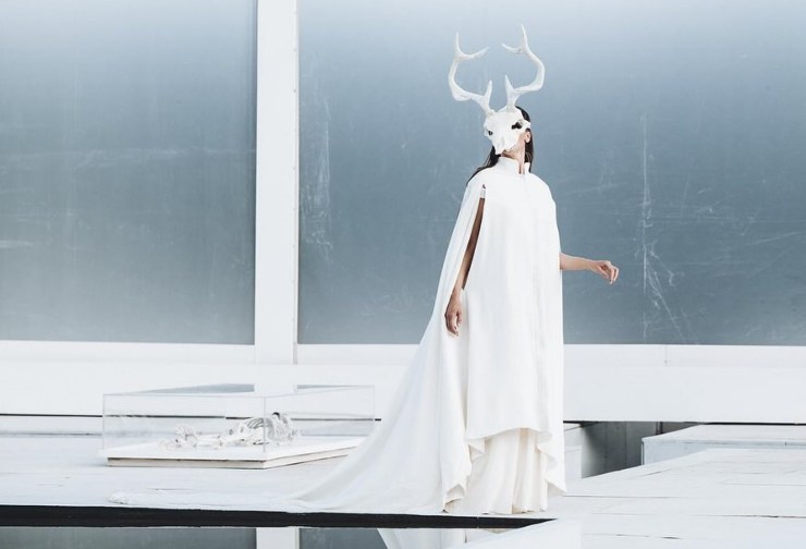 Attrice che recita nell'Ifigenia diretto da Jacopo Gassmann a Siracusa