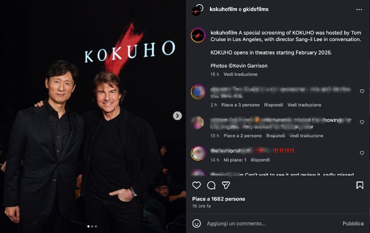 Tom Cruise insieme al regista Sang il Lee in occasione della proiezione speciale del film Kokuho