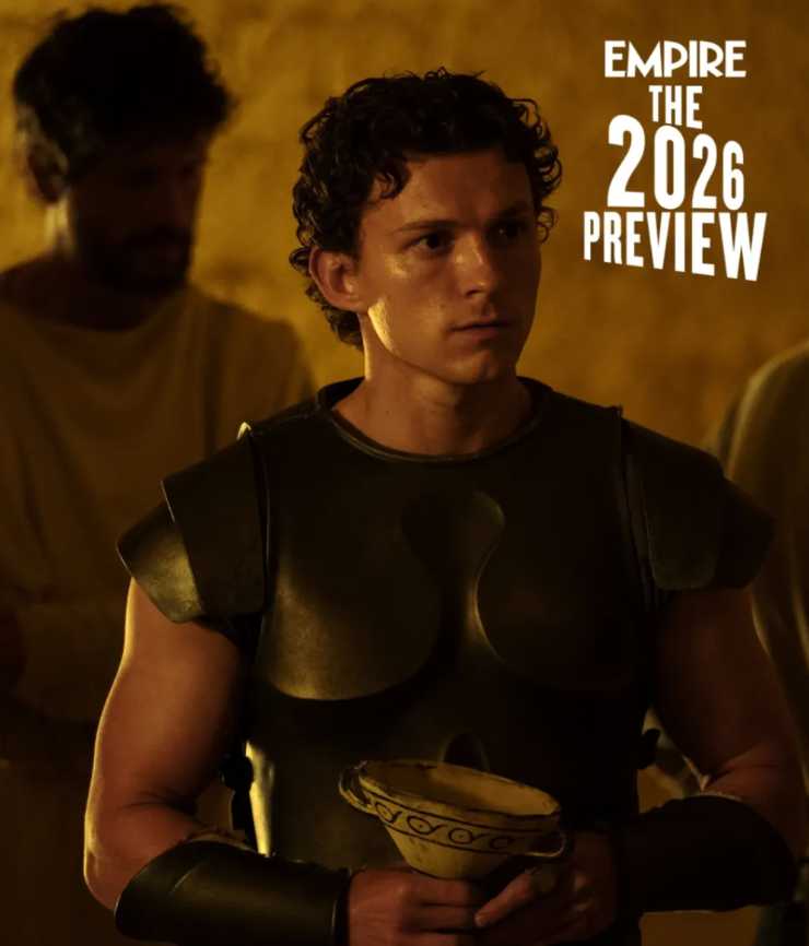 Tom Holland in armatura nei panni di Telemaco nel prossimo film di Christopher Nolan The Odyssey