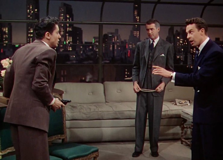 Una scena di 'Nodo alla gola' con tre attori in scena