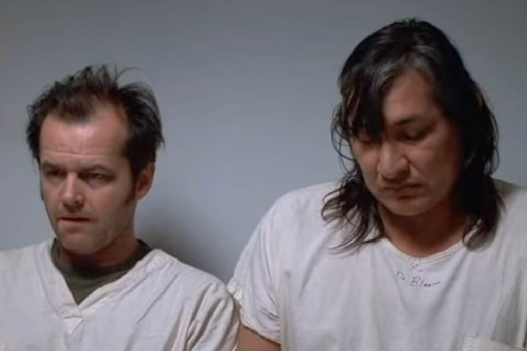 Jack Nicholson e Will Sampson sul set di Qualcuno volo' sul nido del cuculo