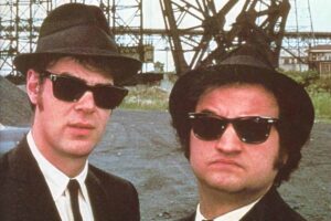 John Belushi Dan Aykroyd sul set di The Blues Brothers