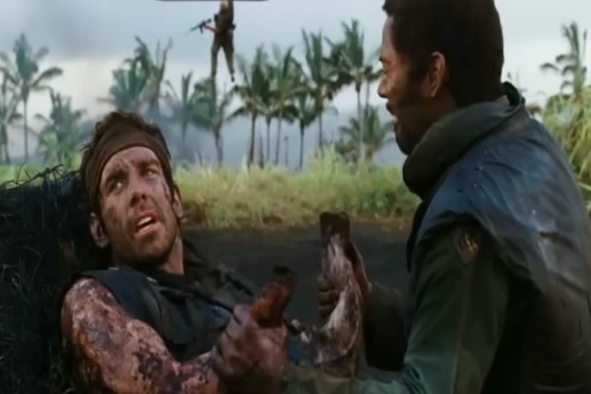 Ben Stiller e Robert Downey Jr sul set di 'Tropic Thunder'