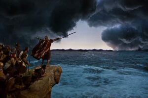 Uomo che guarda il mare scena del film I dieci comandamenti