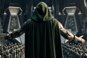 Robert Downey Jr di spalle nei panni di Dr Destino