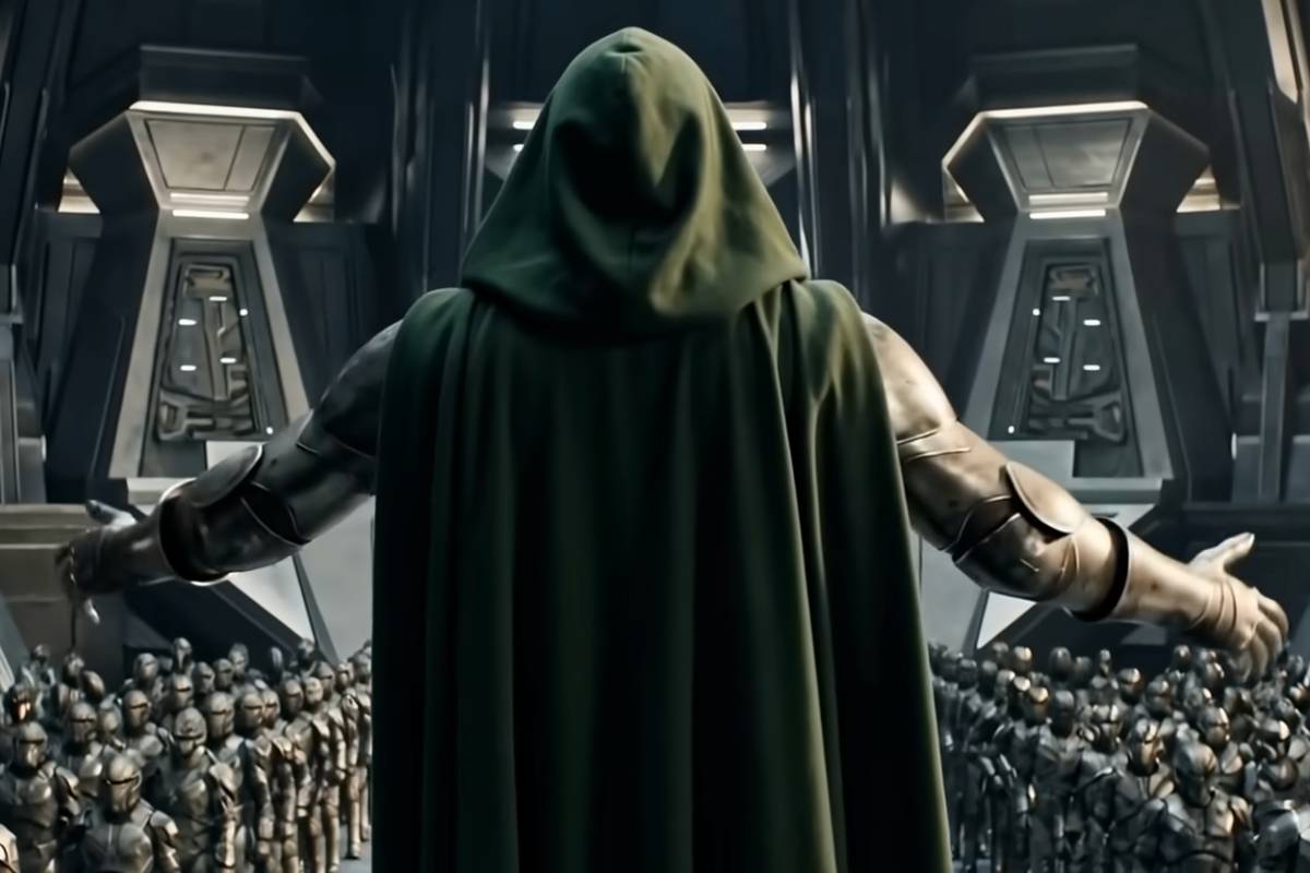 Robert Downey Jr di spalle nei panni di Dr Destino