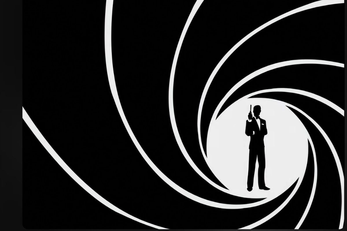 Il logo in bianco e nero di James Bond