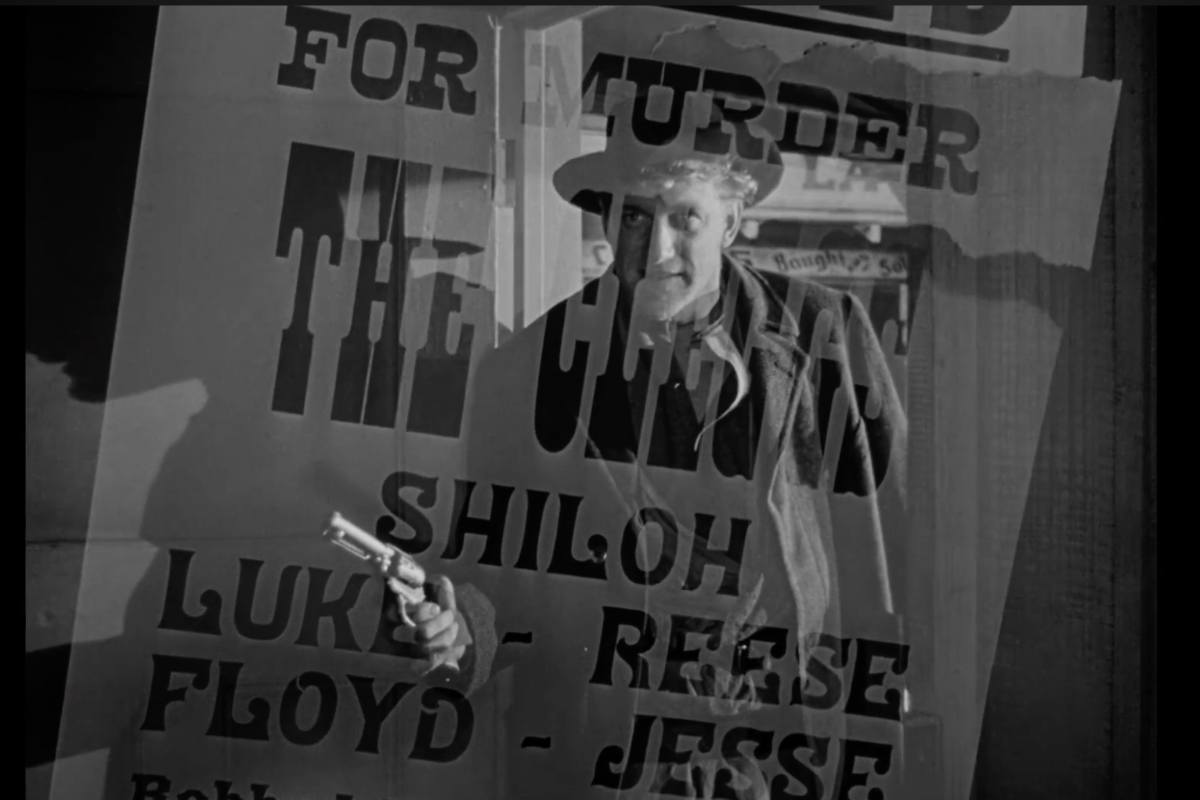 Manifesto bianco e nero tipico nei film western
