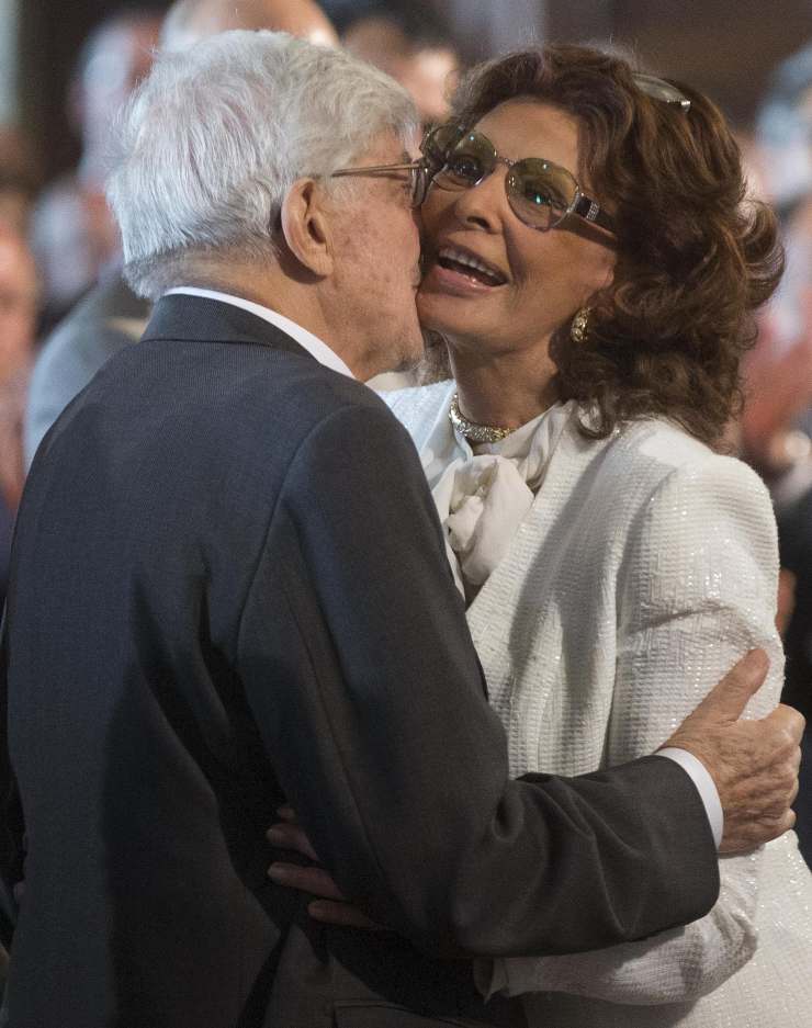 Ettore Scola e Sophia Loren