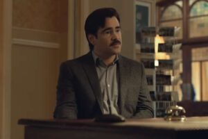 Colin Farrell in una scena di The Lobster