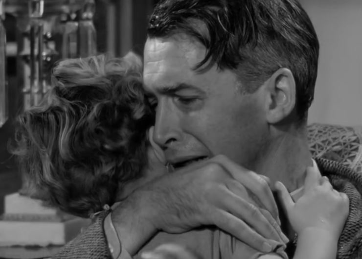 James Stewart abbraccia in lacrime un bambino
